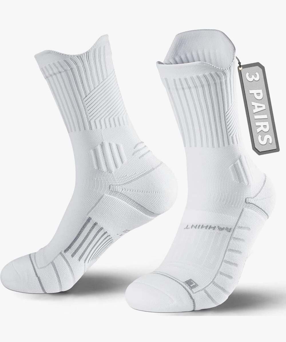 Rahhint Coolmax Compression Running Socks 3 Pairs Low Crew Anti-Blister